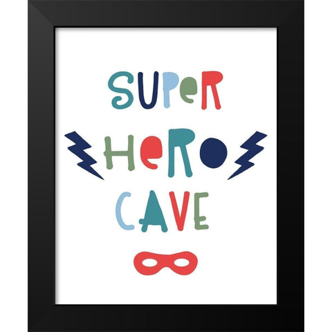 Superhero Cave Black Modern Wood Framed Art Print by Carpentieri, Natalie