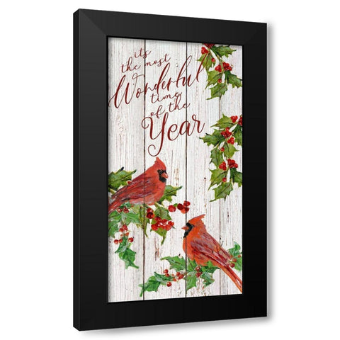 Wonderful Time Cardinals Black Modern Wood Framed Art Print by Swatland, Sally