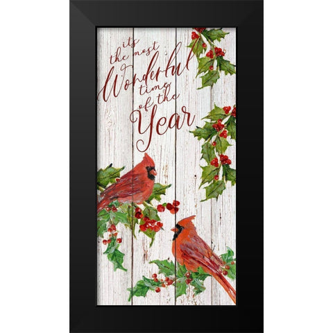 Wonderful Time Cardinals Black Modern Wood Framed Art Print by Swatland, Sally