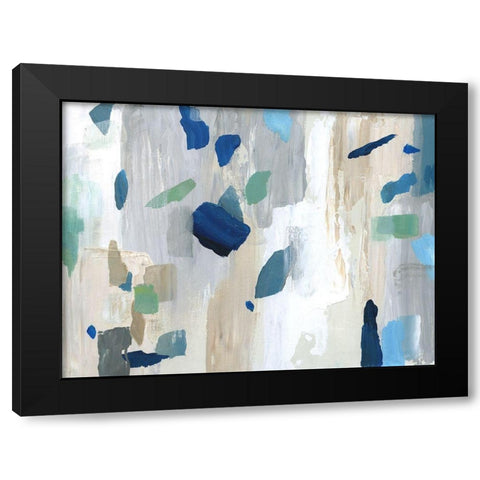 Seaglass Beach Black Modern Wood Framed Art Print with Double Matting by Nan