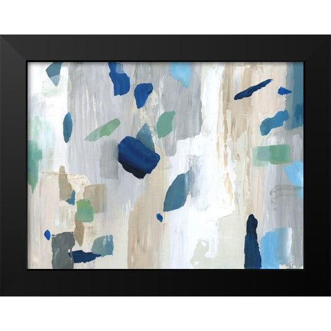 Seaglass Beach Black Modern Wood Framed Art Print by Nan