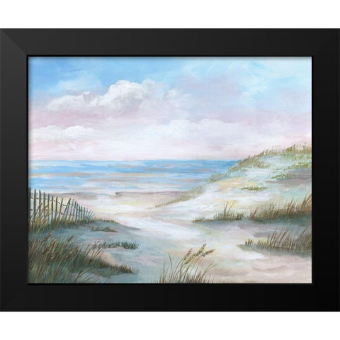 Seaside Dunes Black Modern Wood Framed Art Print by Nan