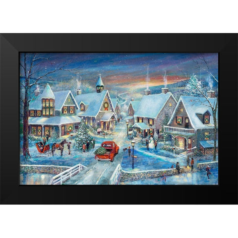 Celebrating Home for the Holidays Black Modern Wood Framed Art Print by Manning, Ruane