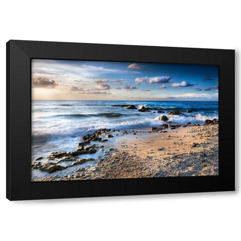 Island Waves Black Modern Wood Framed Art Print by Delimont, Danita