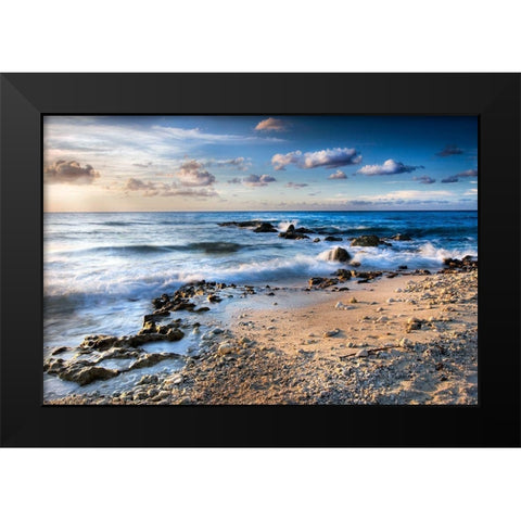 Island Waves Black Modern Wood Framed Art Print by Delimont, Danita