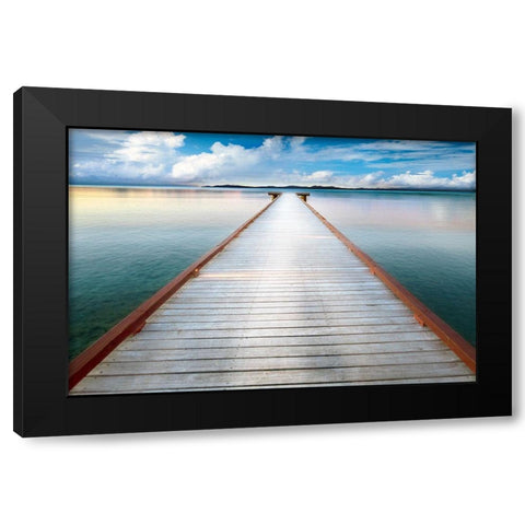 Long View Pier Black Modern Wood Framed Art Print by Delimont, Danita