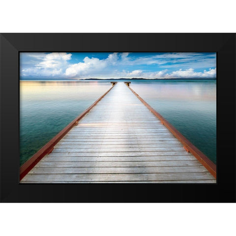 Long View Pier Black Modern Wood Framed Art Print by Delimont, Danita