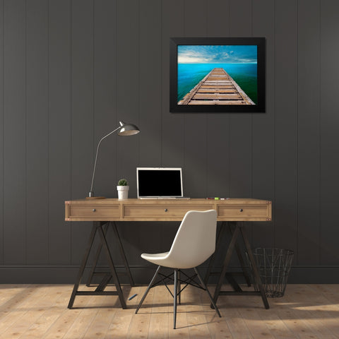 Ocean So Blue Black Modern Wood Framed Art Print by Calascibetta, Mike