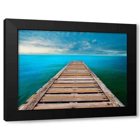 Ocean So Blue Black Modern Wood Framed Art Print by Calascibetta, Mike