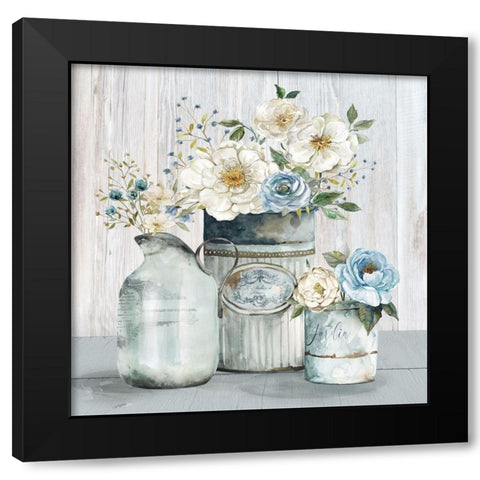 French Garden Flowers II Black Modern Wood Framed Art Print with Double Matting by Robinson, Carol