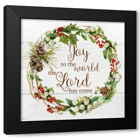 The Lord Has Come Wreath Black Modern Wood Framed Art Print with Double Matting by Swatland, Sally