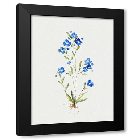 Petite Blue I Black Modern Wood Framed Art Print with Double Matting by Swatland, Sally