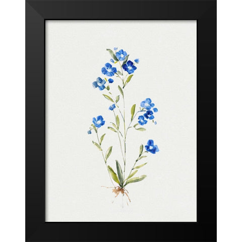 Petite Blue I Black Modern Wood Framed Art Print by Swatland, Sally