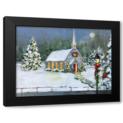 O Holy Night Black Modern Wood Framed Art Print with Double Matting by Swatland, Sally