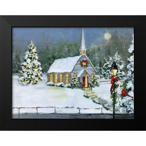 O Holy Night Black Modern Wood Framed Art Print by Swatland, Sally