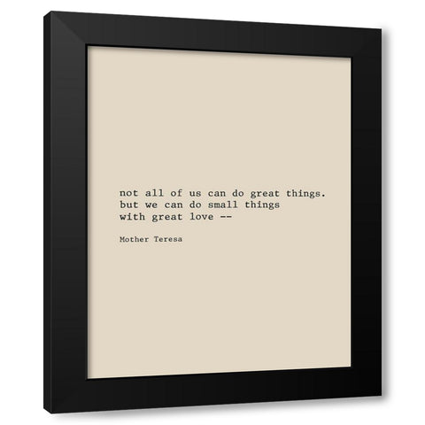 Mother Teresa Black Modern Wood Framed Art Print by CAD Designs