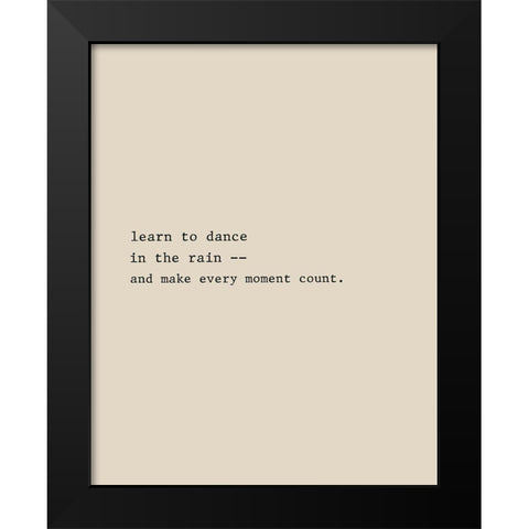 Dance in the Rain Black Modern Wood Framed Art Print by CAD Designs