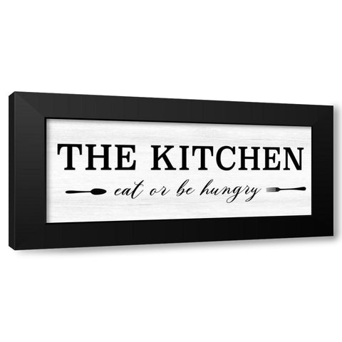 Eat or be Hungry Black Modern Wood Framed Art Print with Double Matting by CAD Designs