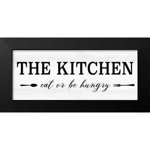 Eat or be Hungry Black Modern Wood Framed Art Print by CAD Designs