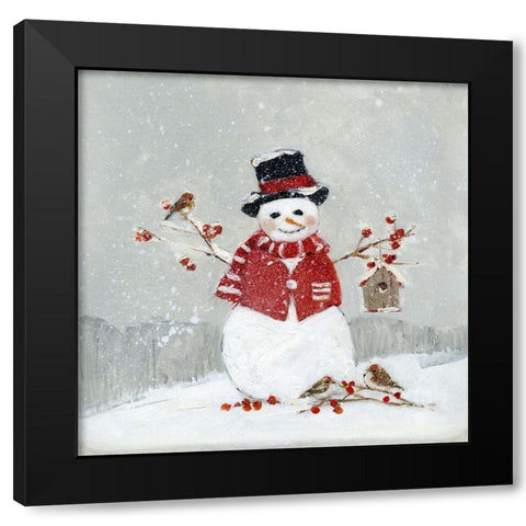 Frosty Friends I Black Modern Wood Framed Art Print with Double Matting by Swatland, Sally