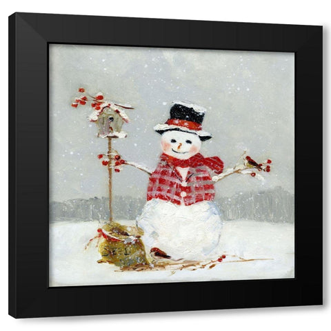 Frosty Friends II Black Modern Wood Framed Art Print with Double Matting by Swatland, Sally