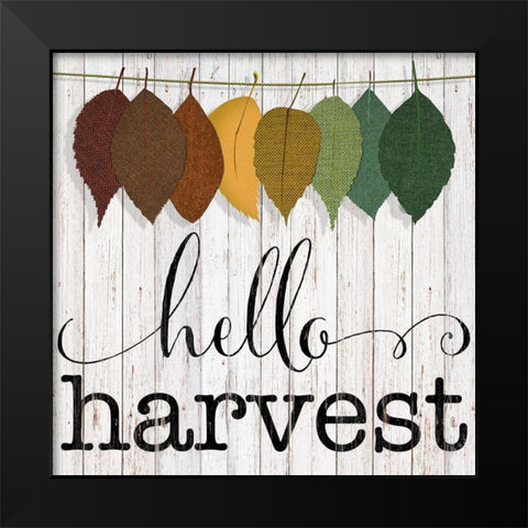 Hello Harvest Black Modern Wood Framed Art Print by CAD Designs