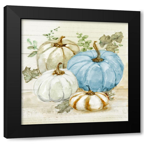 Harvest Pumpkins I Black Modern Wood Framed Art Print with Double Matting by Nan