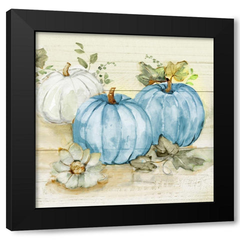 Harvest Pumpkins II Black Modern Wood Framed Art Print with Double Matting by Nan