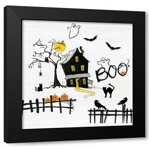 Haunted House Black Modern Wood Framed Art Print with Double Matting by Swatland, Sally