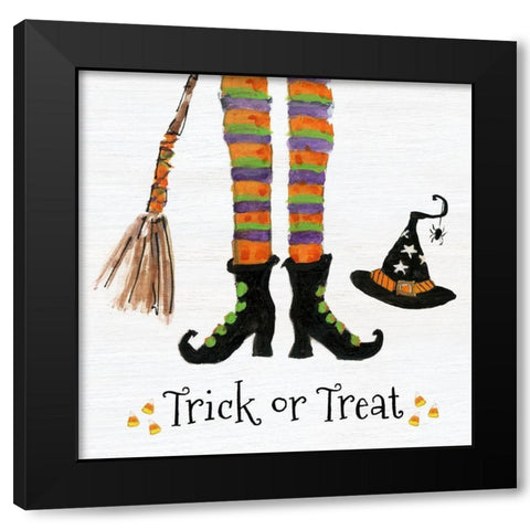 Trick or Treat Witch Black Modern Wood Framed Art Print by Swatland, Sally