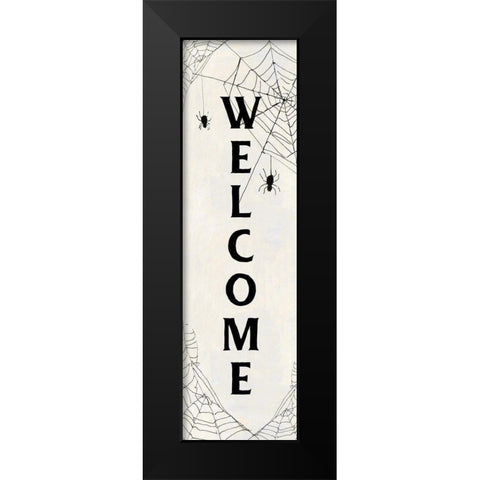 Spider Welcome Black Modern Wood Framed Art Print by Swatland, Sally