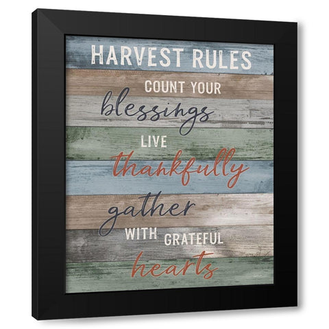 Harvest Rules Black Modern Wood Framed Art Print by Carpentieri, Natalie