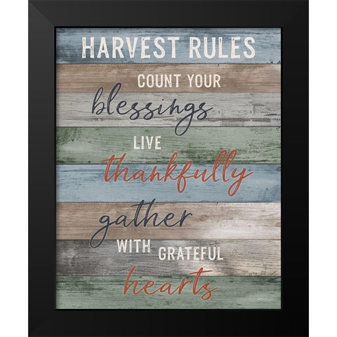 Harvest Rules Black Modern Wood Framed Art Print by Carpentieri, Natalie