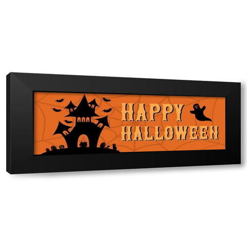 Happy Halloween Black Modern Wood Framed Art Print with Double Matting by Carpentieri, Natalie
