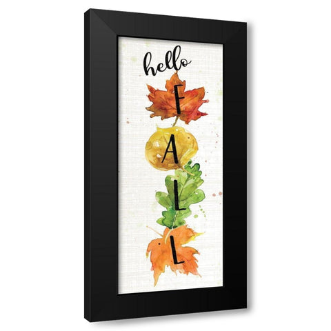 Hello Fall Black Modern Wood Framed Art Print with Double Matting by Robinson, Carol