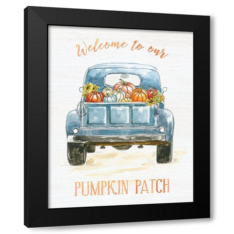 Pumpkin Patch Black Modern Wood Framed Art Print by Nan