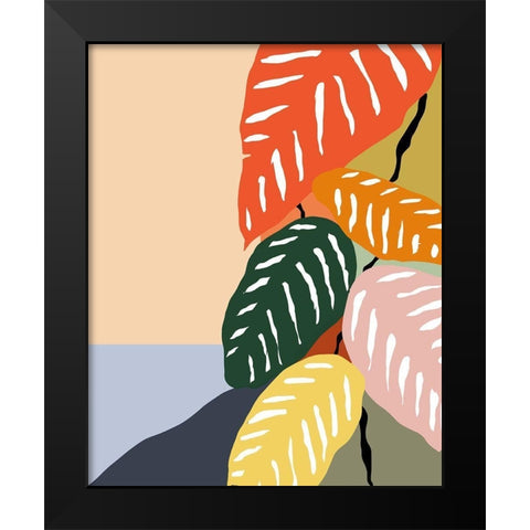 Tropical Plant II Black Modern Wood Framed Art Print by Santiago, Daniela
