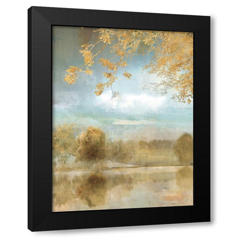 Golden Fall Black Modern Wood Framed Art Print with Double Matting by Nan