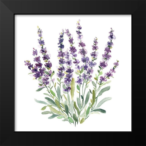 Lavender Botanical II Black Modern Wood Framed Art Print by Robinson, Carol