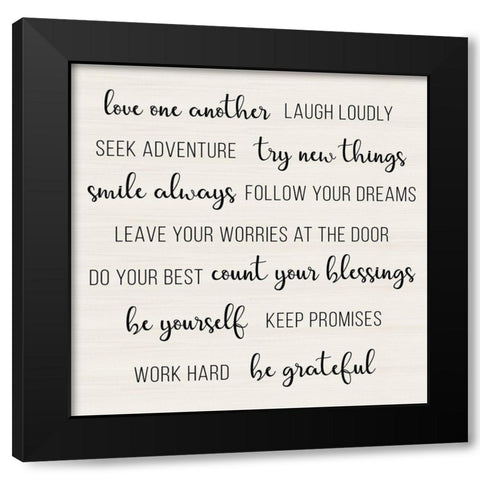 Love One Another Black Modern Wood Framed Art Print with Double Matting by CAD Designs