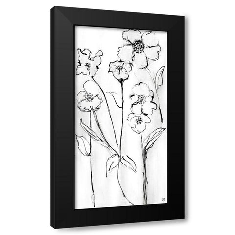 Sketchy Wildflowers II Black Modern Wood Framed Art Print by Jill, Susan