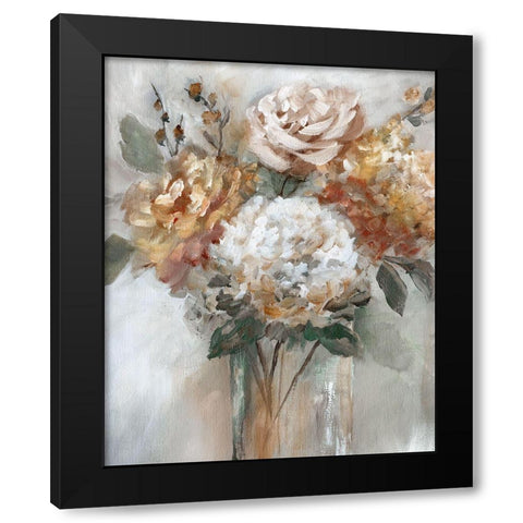 Autumn Gold Black Modern Wood Framed Art Print by Nan