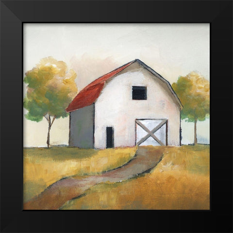 Simplicity Barn Black Modern Wood Framed Art Print by Nan