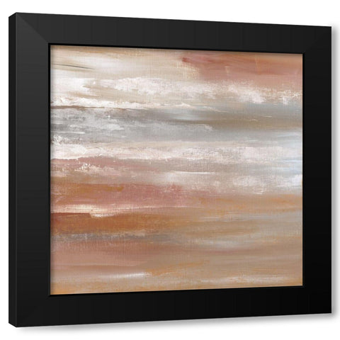 Oasis Stratus Black Modern Wood Framed Art Print with Double Matting by Nan