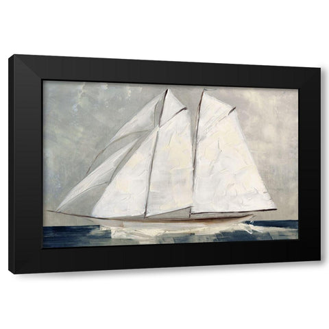 Setting Sail Black Modern Wood Framed Art Print with Double Matting by Swatland, Sally