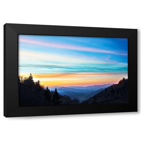 River Valley Sundown Black Modern Wood Framed Art Print by Delimont, Danita