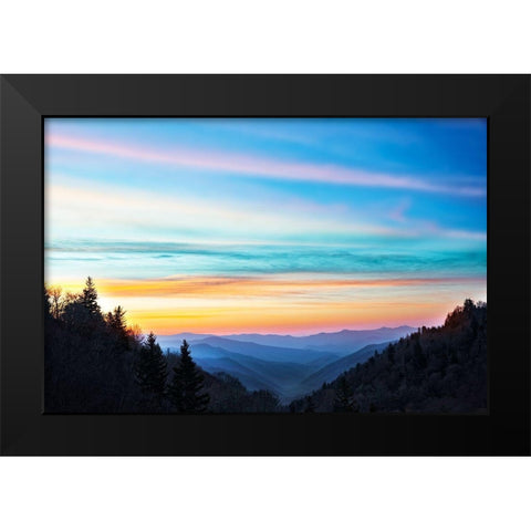 River Valley Sundown Black Modern Wood Framed Art Print by Delimont, Danita
