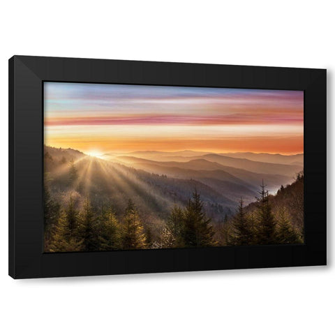 Smokey Sunrise Black Modern Wood Framed Art Print by Delimont, Danita