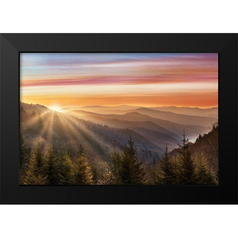 Smokey Sunrise Black Modern Wood Framed Art Print by Delimont, Danita