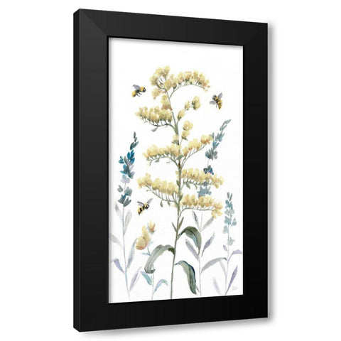 Bumble Bee Garden I Black Modern Wood Framed Art Print by Nan